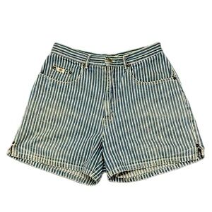 Bill Blass vintage blue and white striped denim shorts